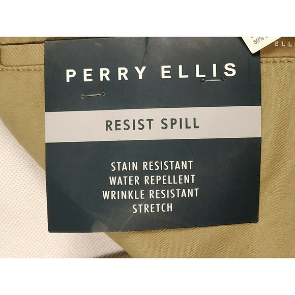 Perry Ellis Mens Pants 32*34 Chino Khaki Resist - Picture 14 of 14